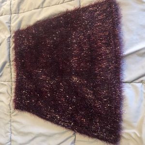Sparkly maroon mini skirt